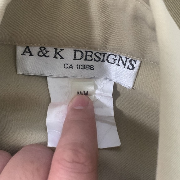 A&K DESIGNS Vintage Formal Natural Classic Blazer Pocket Zipper Medium - Picture 10 of 11